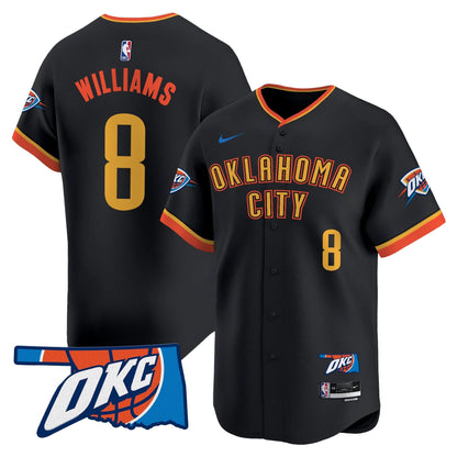 Oklahoma City Thunder Vapor Baseball Jersey - All Stitched