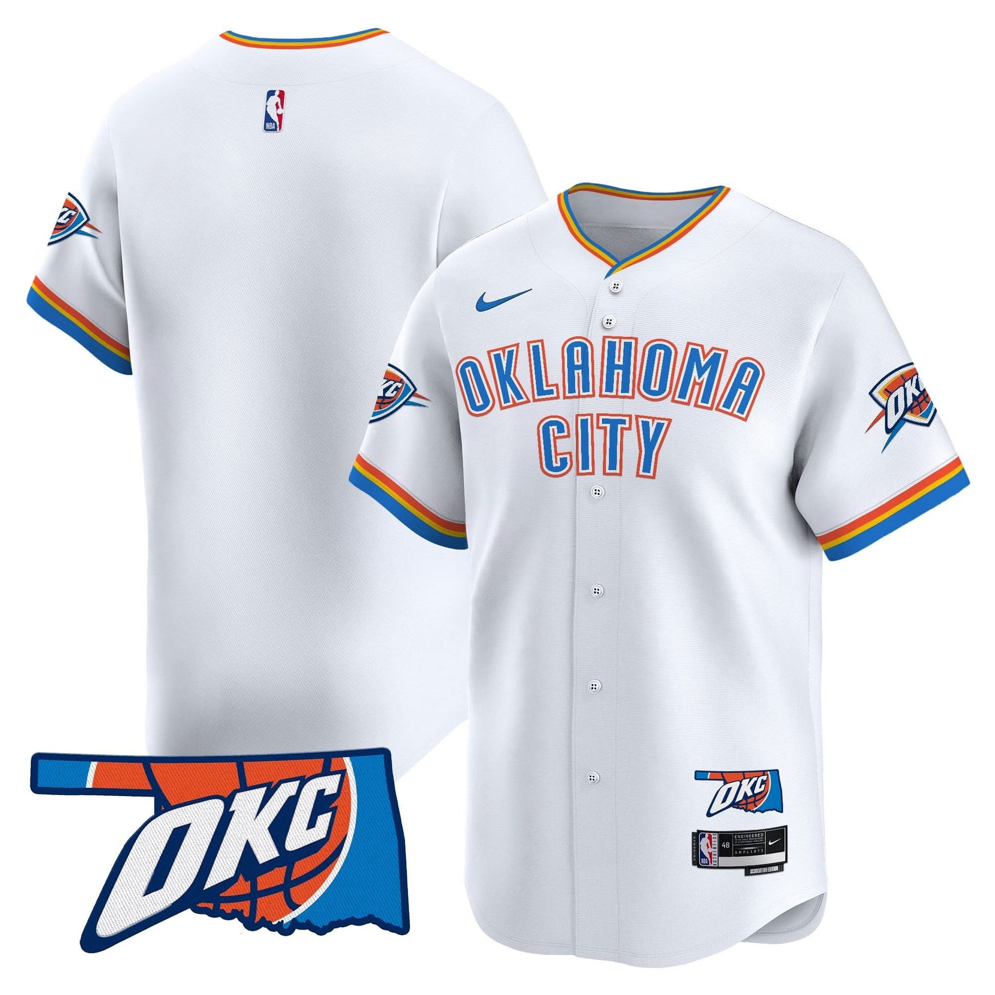 Oklahoma City Thunder Vapor Baseball Jersey - All Stitched