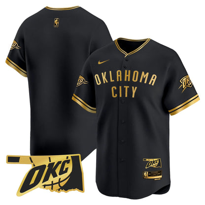Oklahoma City Thunder Vapor Baseball Jersey - All Stitched