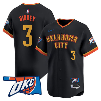 Oklahoma City Thunder Vapor Baseball Jersey - All Stitched