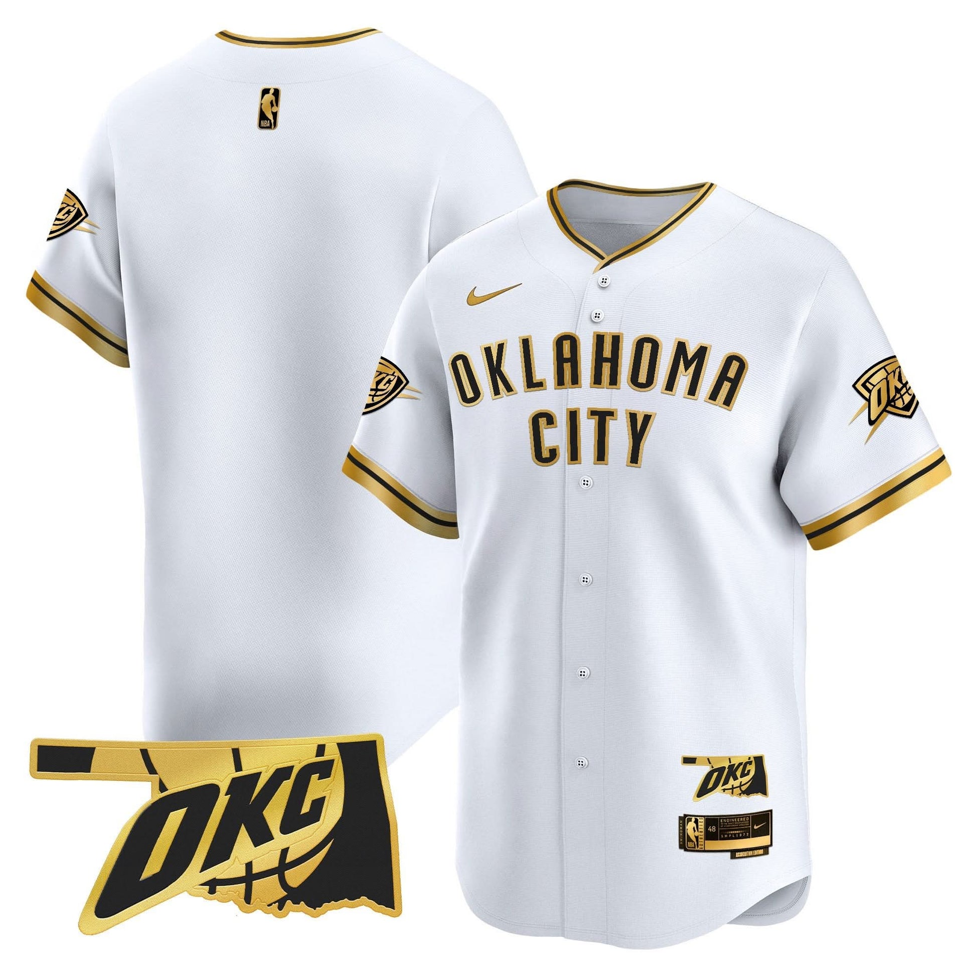 Oklahoma City Thunder Vapor Baseball Jersey - All Stitched