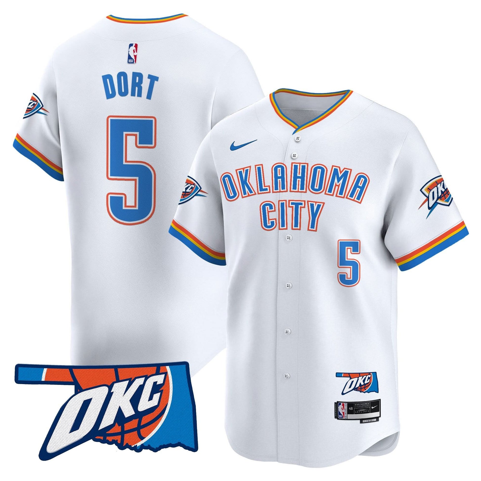 Oklahoma City Thunder Vapor Baseball Jersey - All Stitched