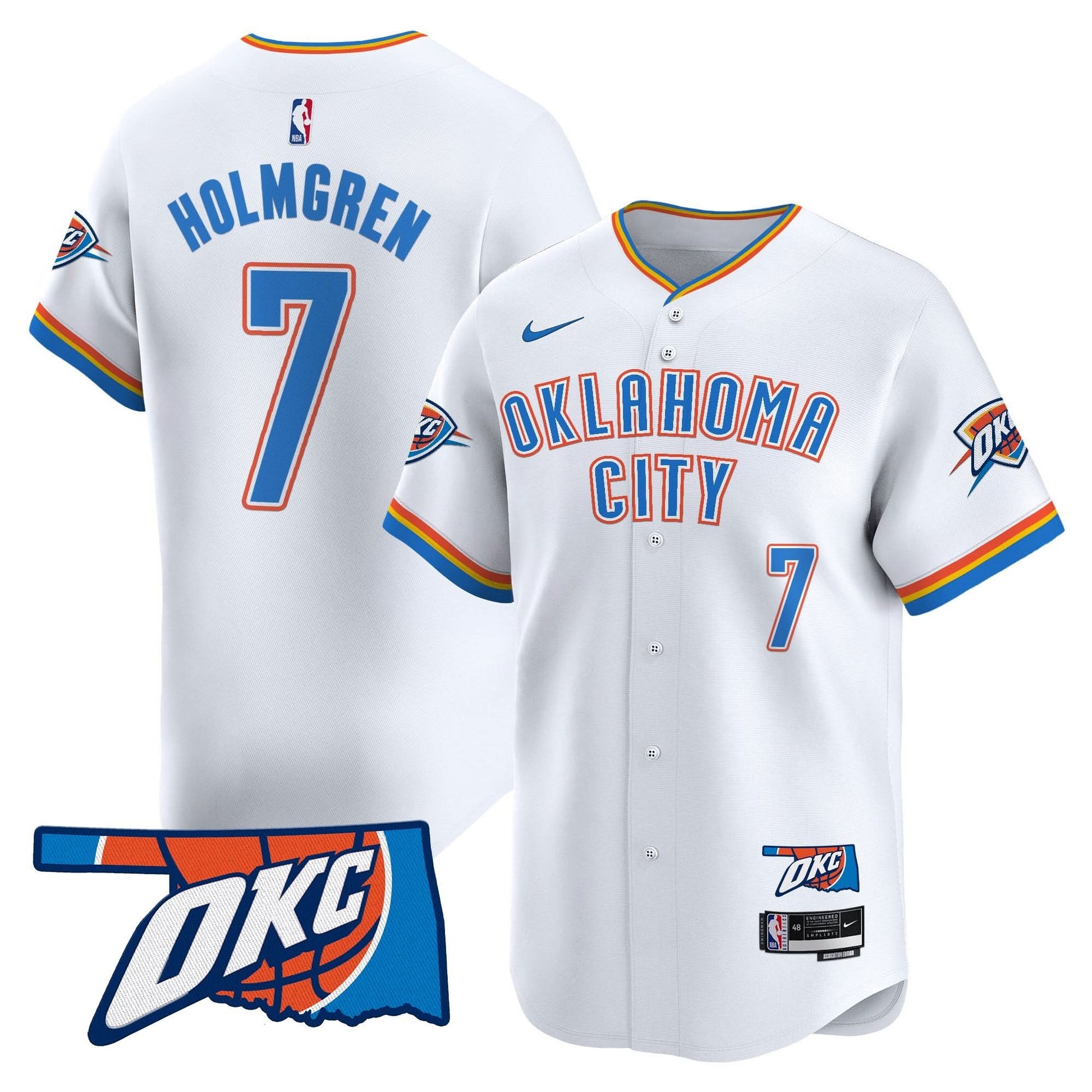 Oklahoma City Thunder Vapor Baseball Jersey - All Stitched
