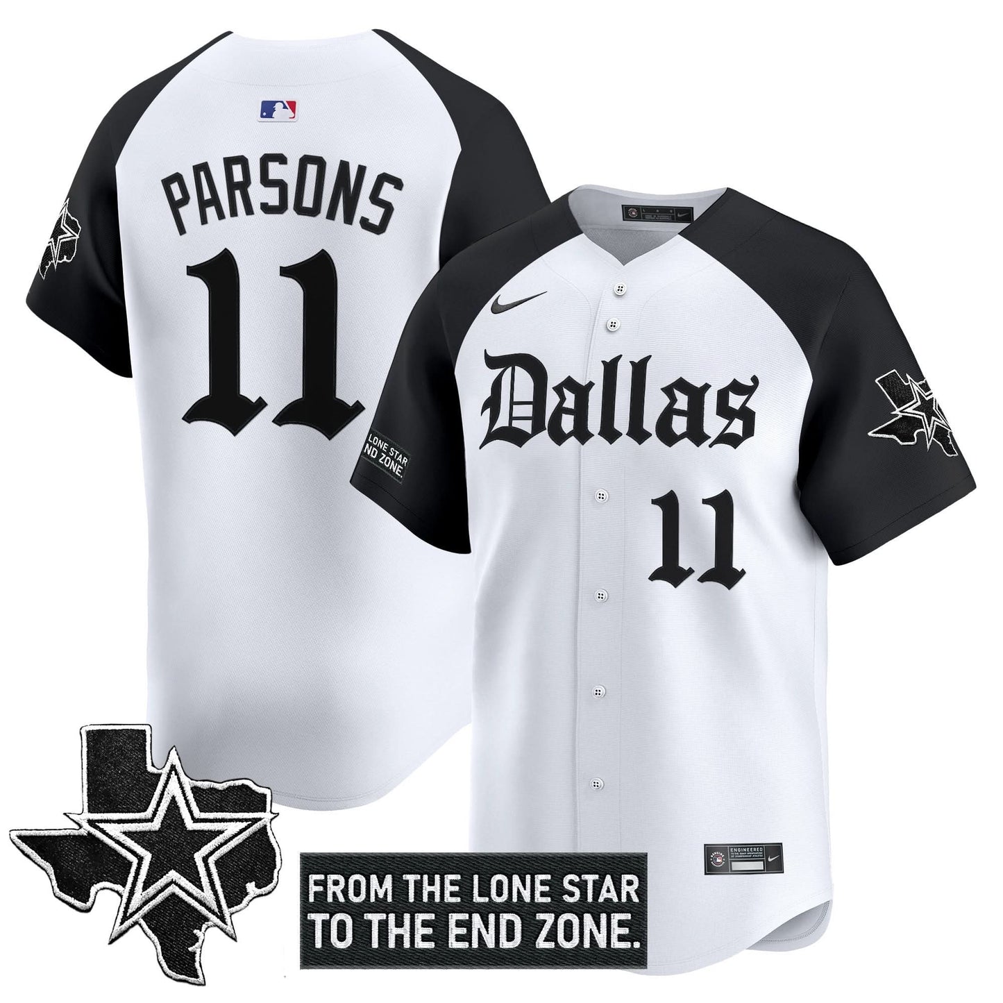 Dallas Cowboys 'Gothic Lone Star Edition' Vapor Baseball Jersey - All Stitched