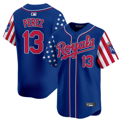 Kansas City Royals 2025 Independence Day Vapor Premier Limited Jersey - All Stitched