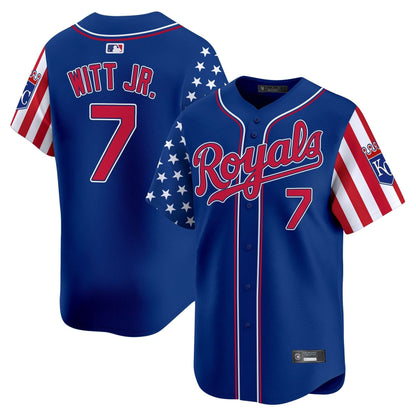 Kansas City Royals 2025 Independence Day Vapor Premier Limited Jersey - All Stitched