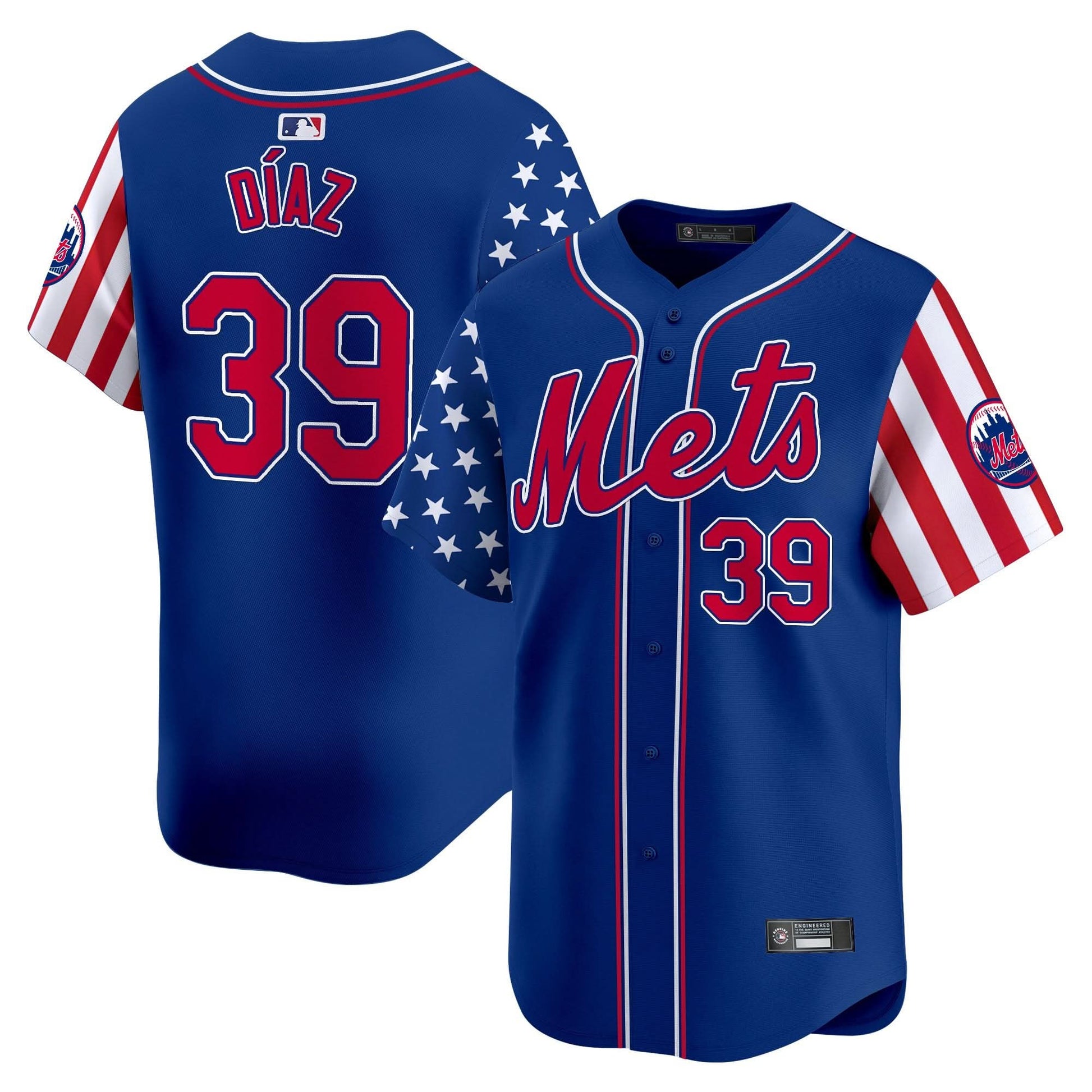 New York Mets 2025 Independence Day Vapor Premier Limited Jersey - All Stitched
