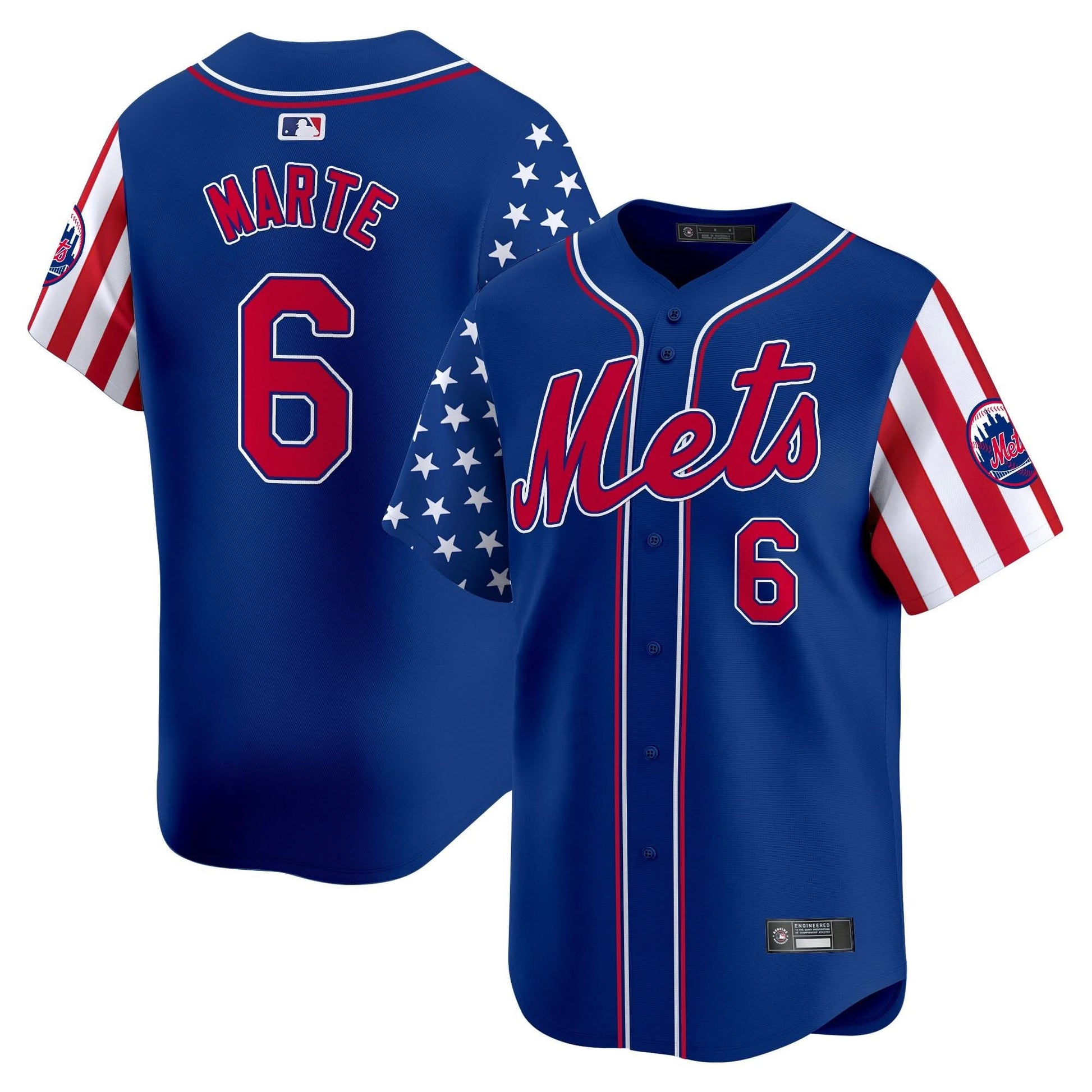New York Mets 2025 Independence Day Vapor Premier Limited Jersey - All Stitched