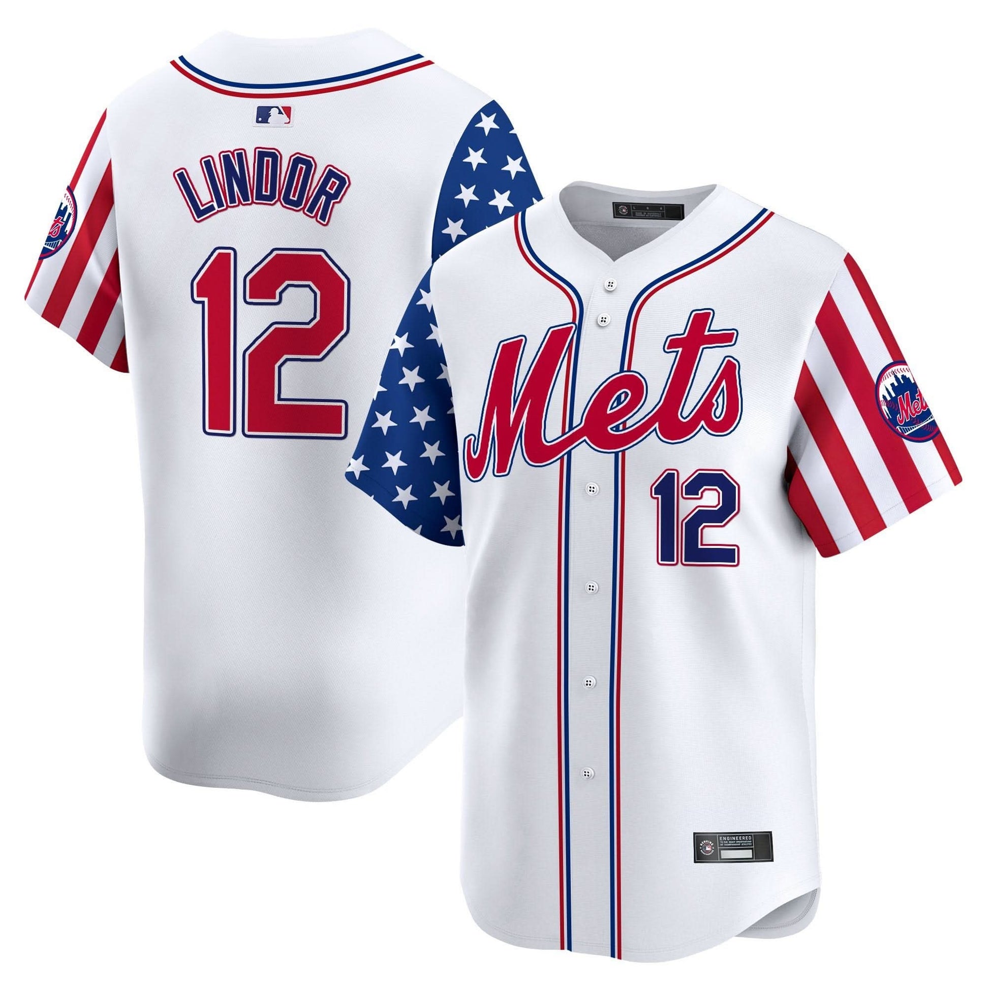 New York Mets 2025 Independence Day Vapor Premier Limited Jersey - All Stitched