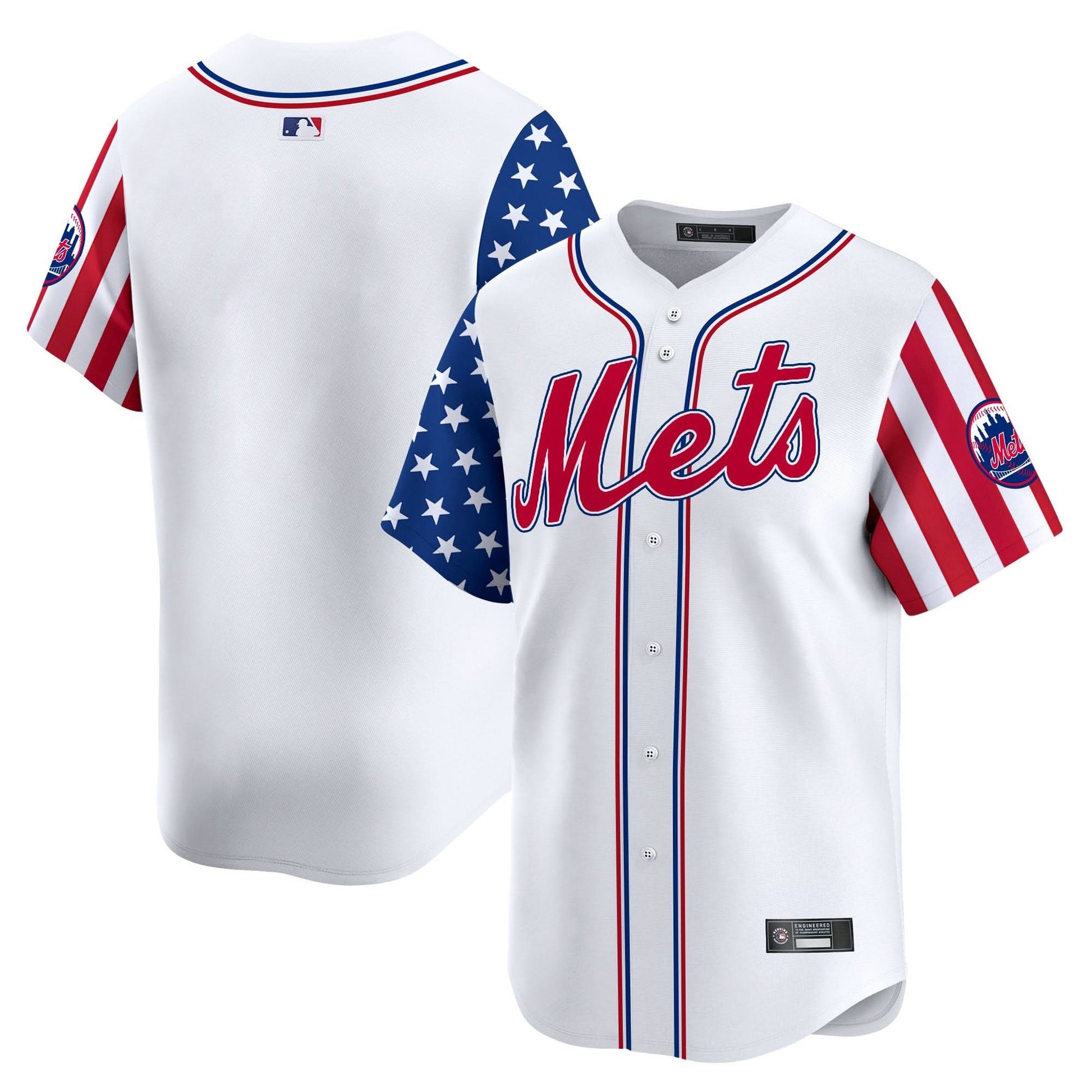 New York Mets 2025 Independence Day Vapor Premier Limited Jersey - All Stitched
