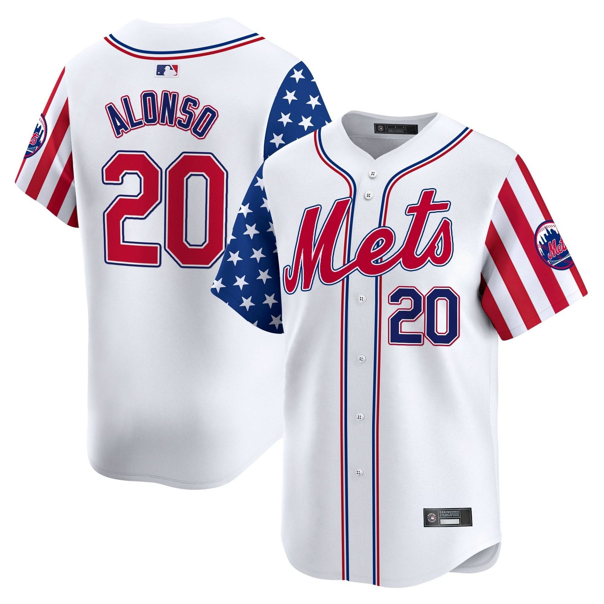 New York Mets 2025 Independence Day Vapor Premier Limited Jersey - All Stitched