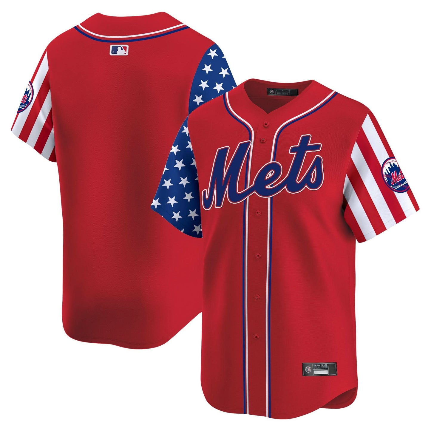 New York Mets 2025 Independence Day Vapor Premier Limited Jersey - All Stitched