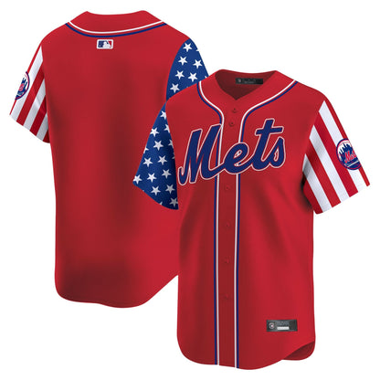 New York Mets 2025 Independence Day Vapor Premier Limited Jersey - All Stitched
