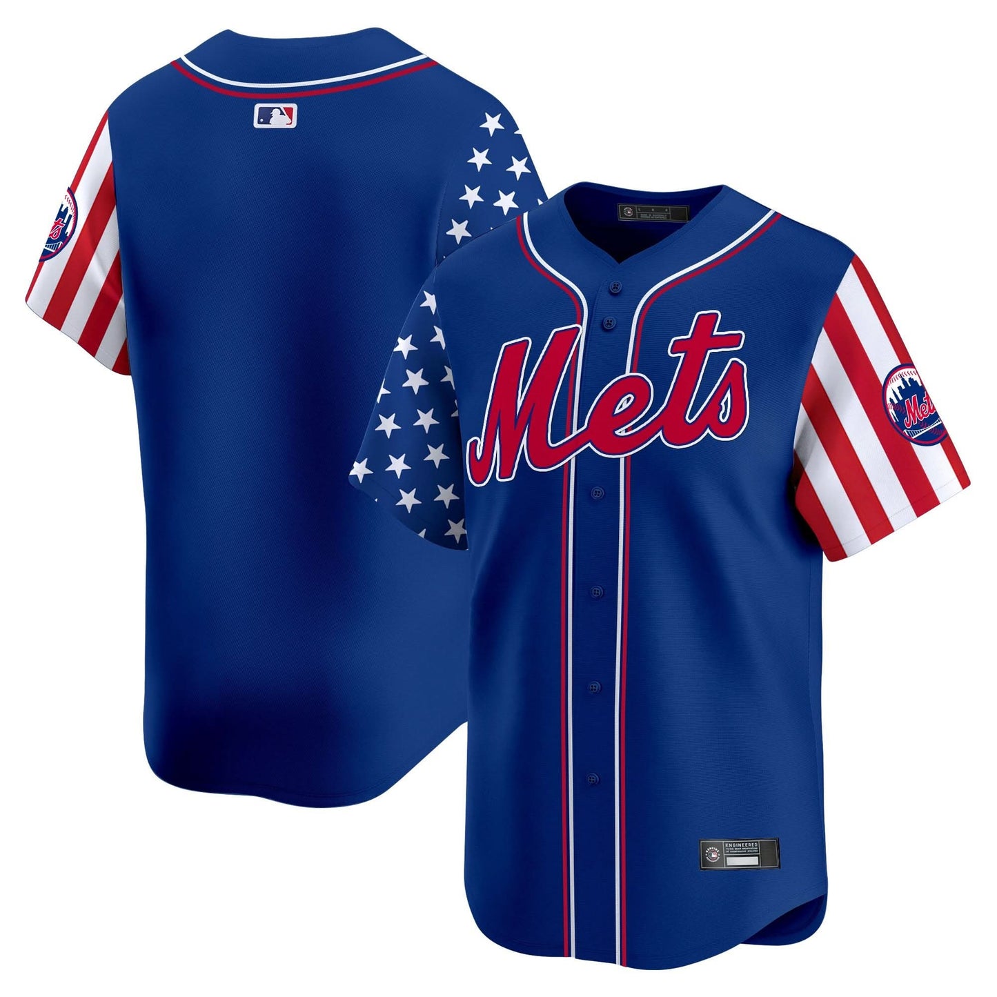 New York Mets 2025 Independence Day Vapor Premier Limited Jersey - All Stitched