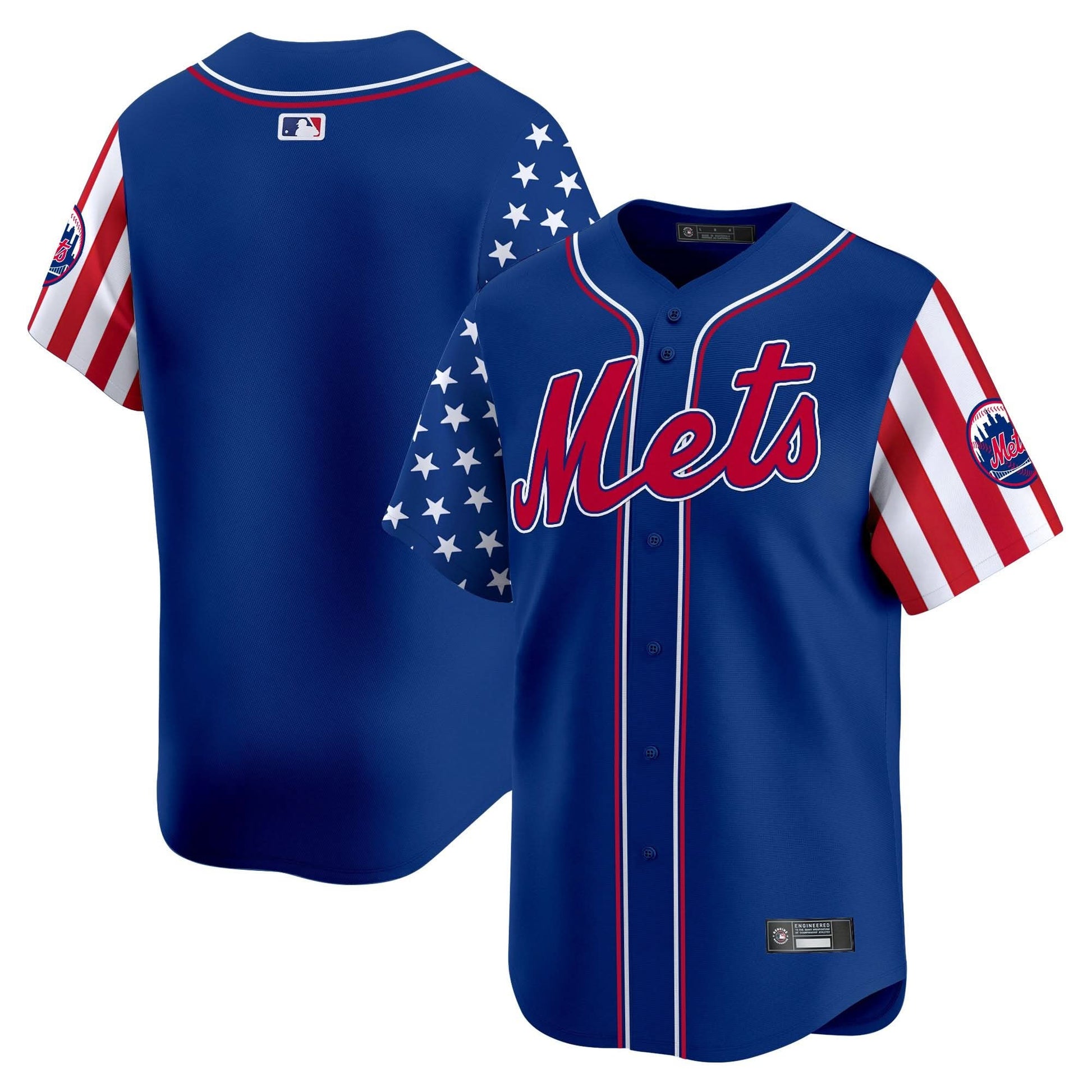 New York Mets 2025 Independence Day Vapor Premier Limited Jersey - All Stitched