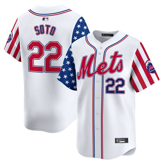 New York Mets 2025 Independence Day Vapor Premier Limited Jersey - All Stitched