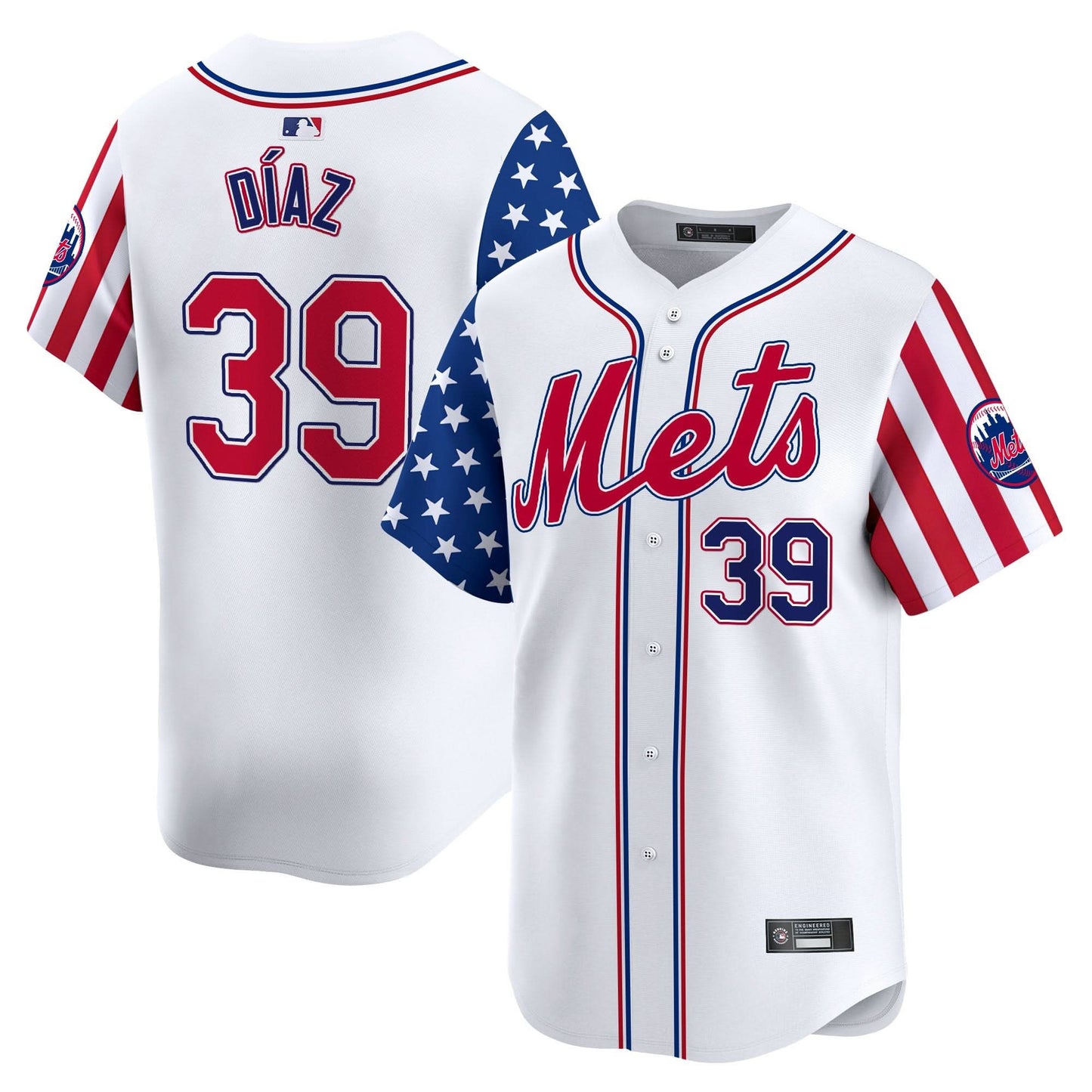 New York Mets 2025 Independence Day Vapor Premier Limited Jersey - All Stitched