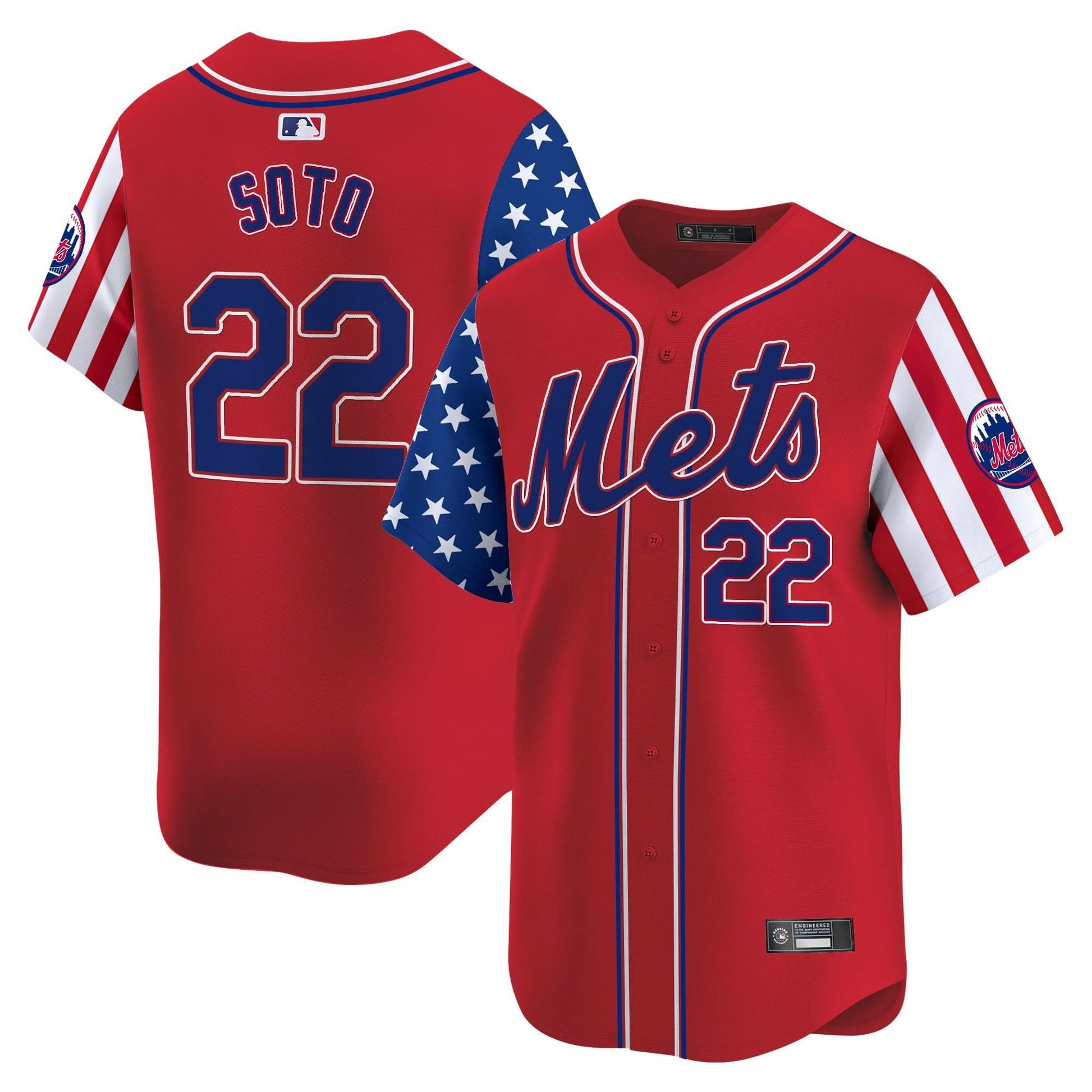 New York Mets 2025 Independence Day Vapor Premier Limited Jersey - All Stitched
