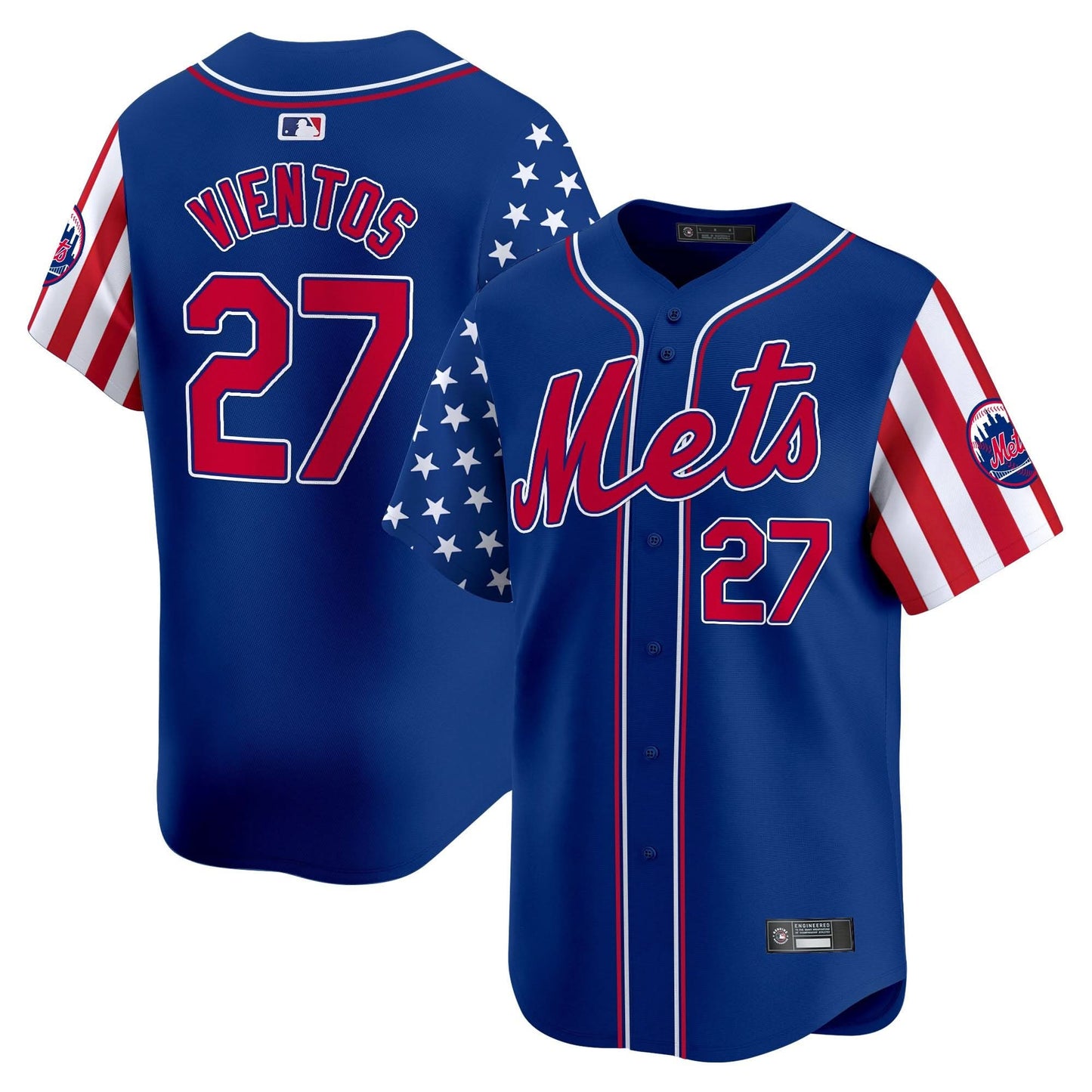 New York Mets 2025 Independence Day Vapor Premier Limited Jersey - All Stitched