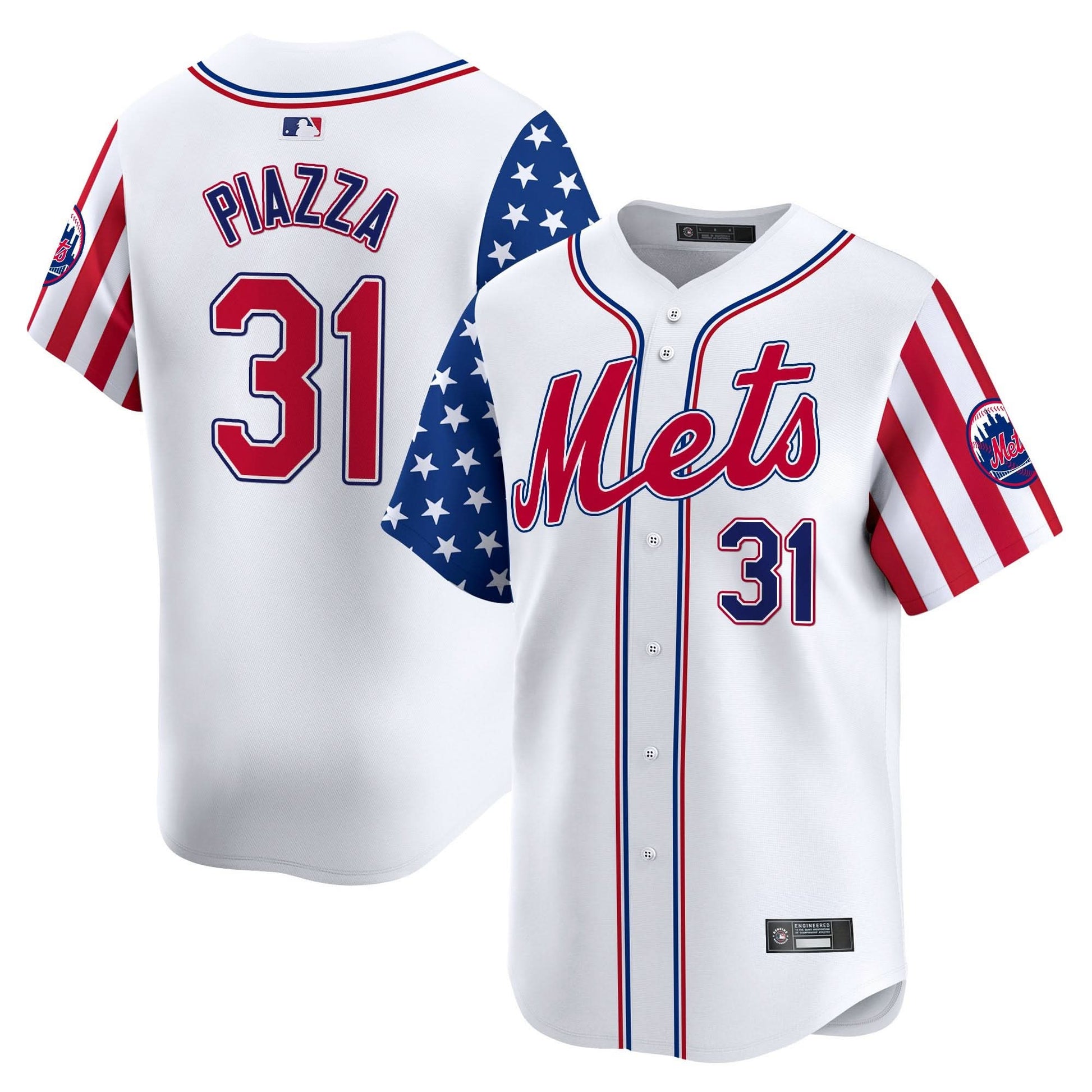 New York Mets 2025 Independence Day Vapor Premier Limited Jersey - All Stitched