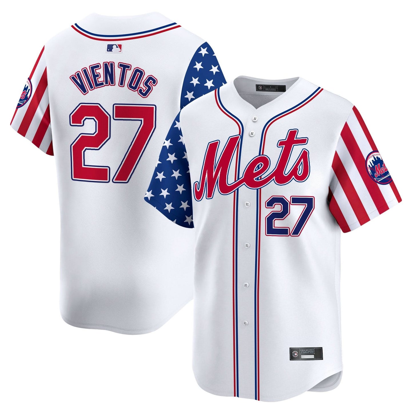 New York Mets 2025 Independence Day Vapor Premier Limited Jersey - All Stitched