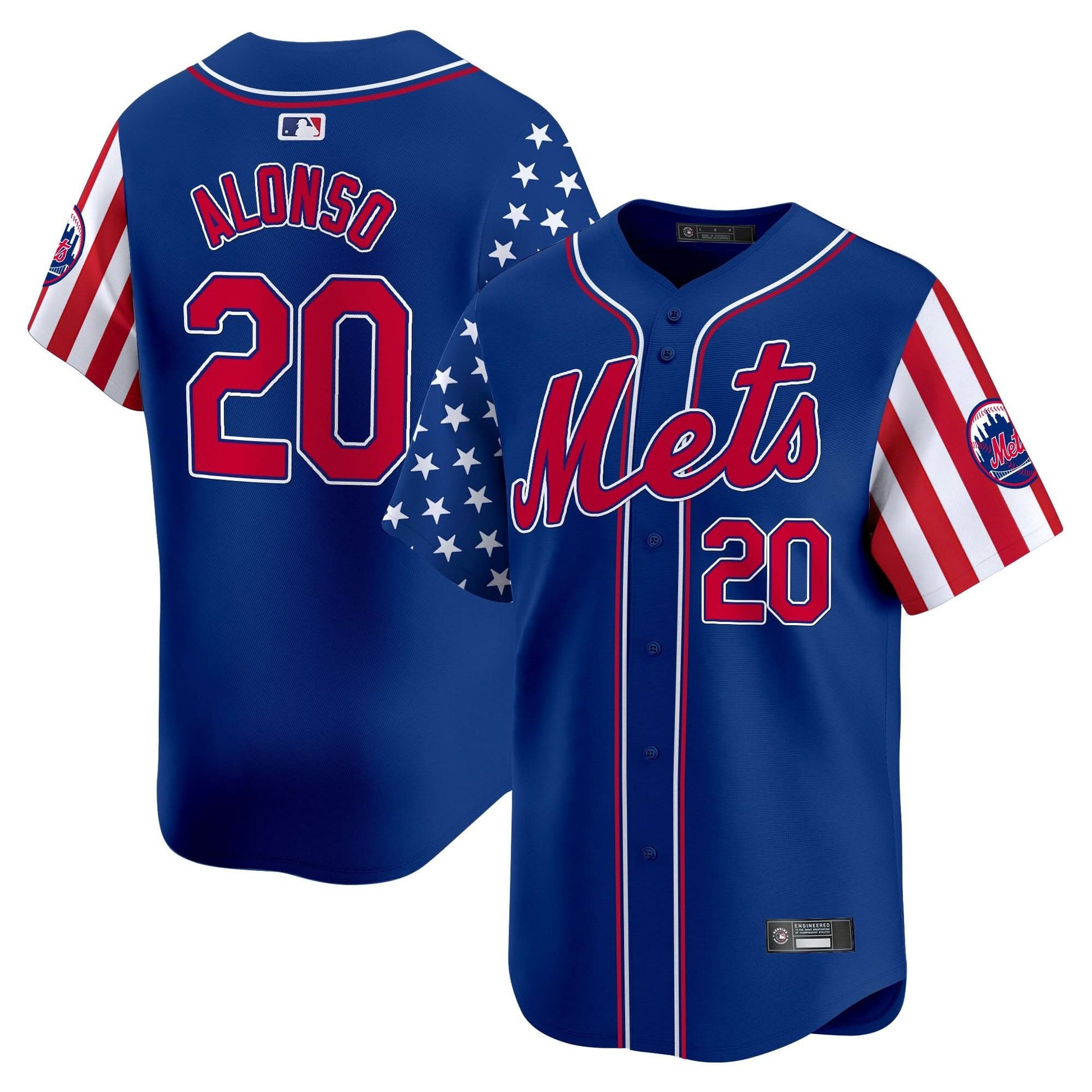 New York Mets 2025 Independence Day Vapor Premier Limited Jersey - All Stitched