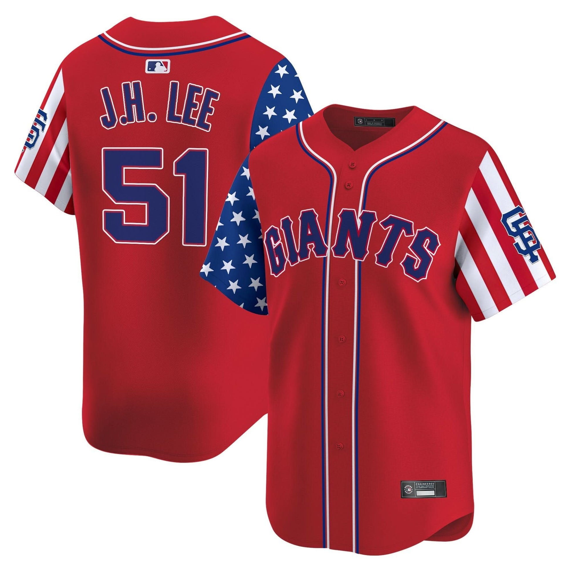 San Francisco Giants 2025 Independence Day Vapor Premier Limited Jersey - All Stitched