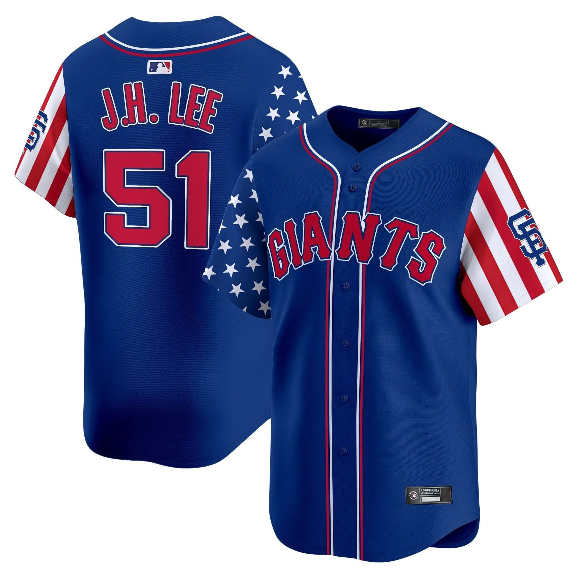 San Francisco Giants 2025 Independence Day Vapor Premier Limited Jersey - All Stitched