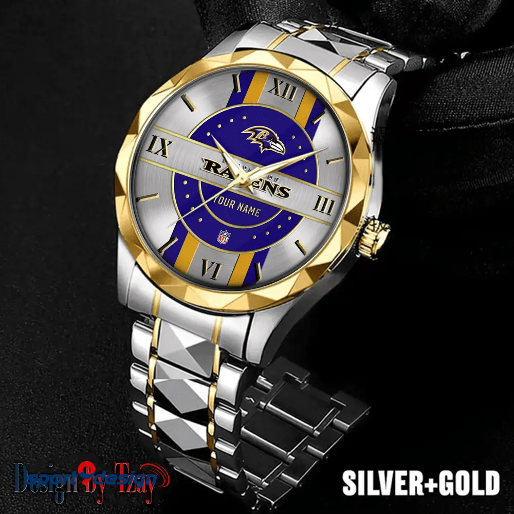 Baltimore Ravens Business Watch For Men Automatic Mechanical Stainless Steel Band 2025