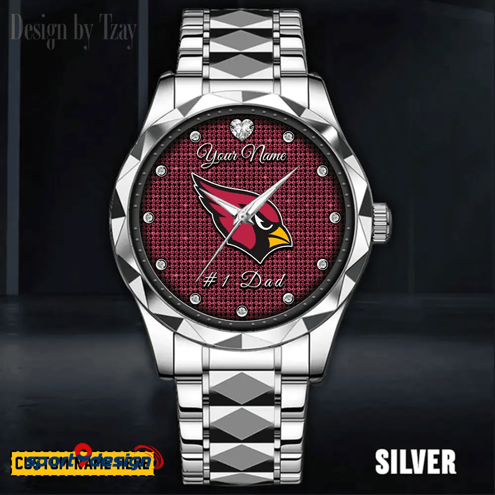 Arizona Cardinals #1 Dad Luxury Diamond Men Watch Father's Day Gift