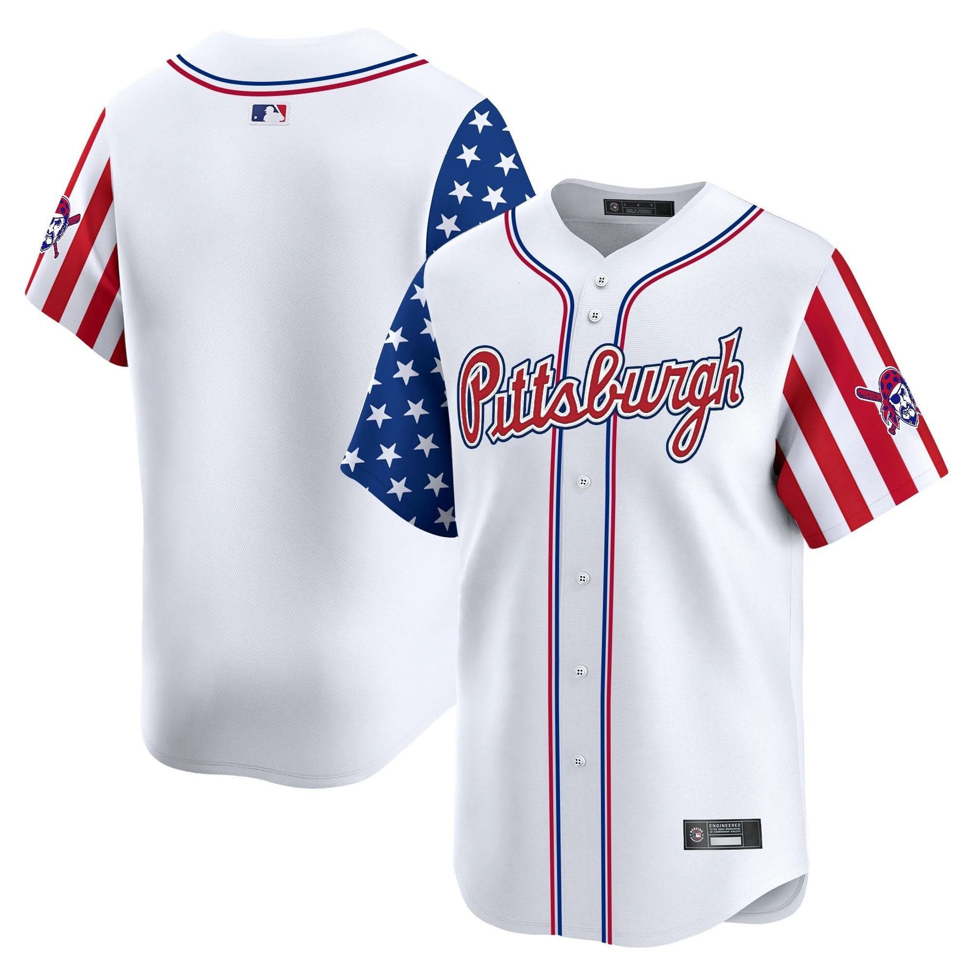 Pittsburgh Pirates 2025 Independence Day Vapor Premier Limited Jersey - All Stitched