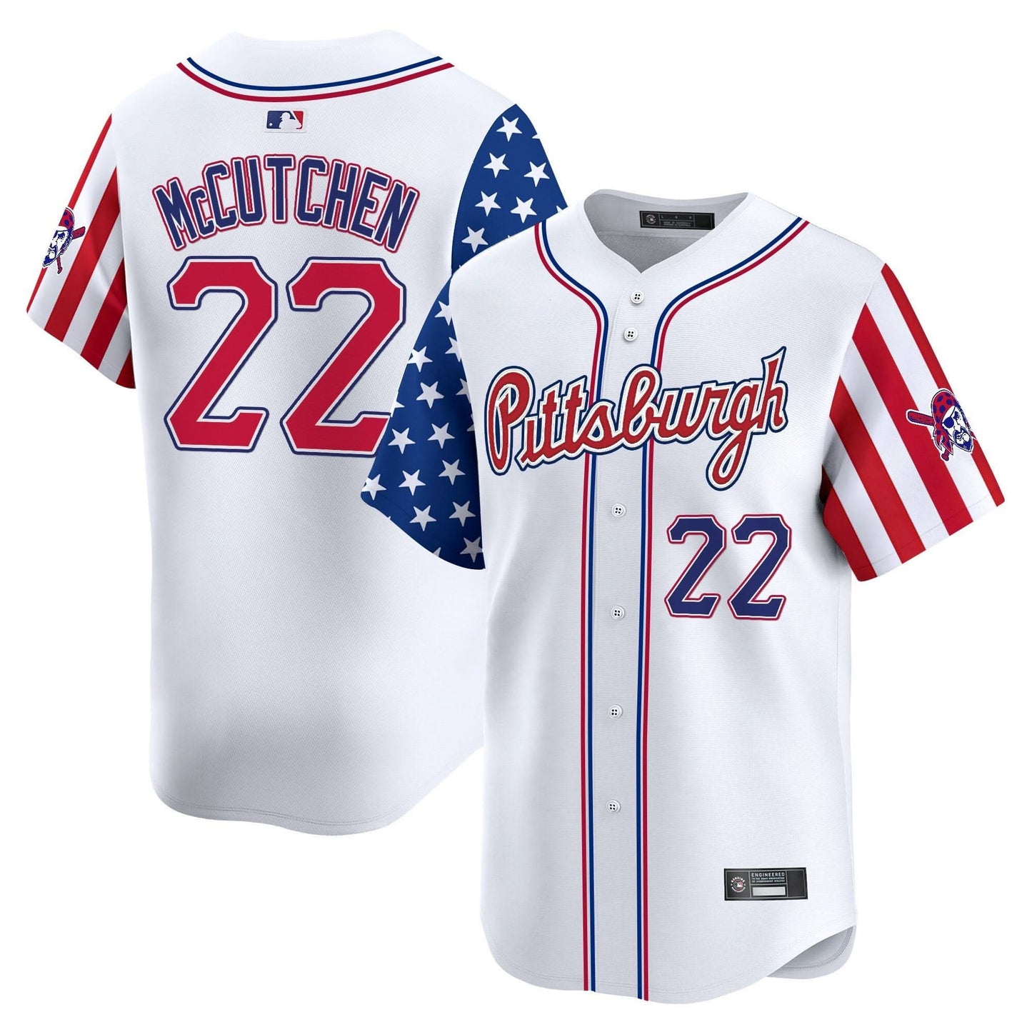 Pittsburgh Pirates 2025 Independence Day Vapor Premier Limited Jersey - All Stitched