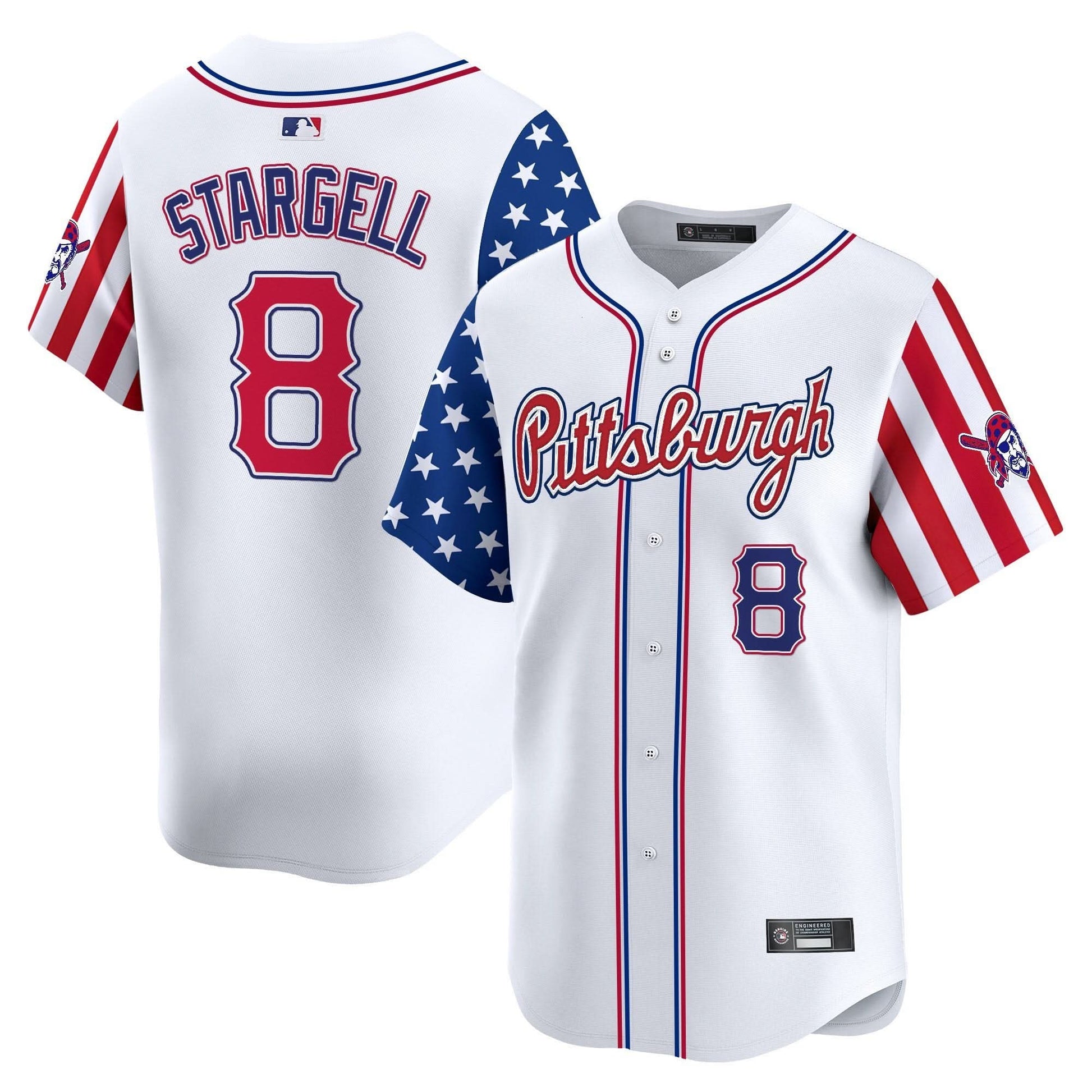 Pittsburgh Pirates 2025 Independence Day Vapor Premier Limited Jersey - All Stitched