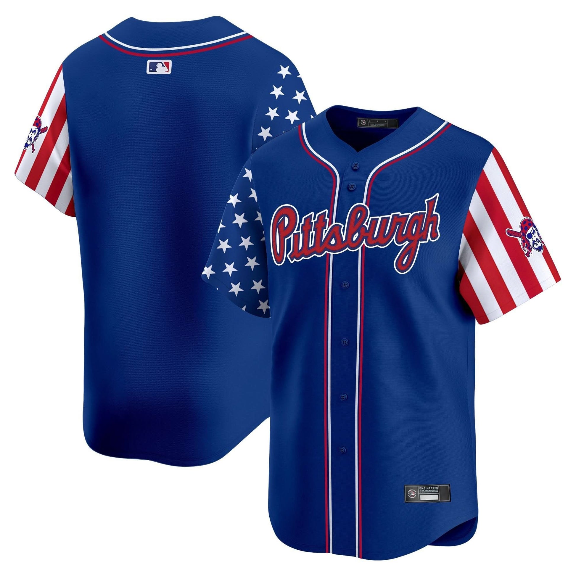 Pittsburgh Pirates 2025 Independence Day Vapor Premier Limited Jersey - All Stitched