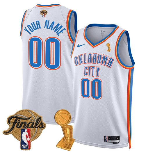 Custom Gender/Name OKC Thunder 24/25 Jersey - Trophy + Final Patch - All Stitched