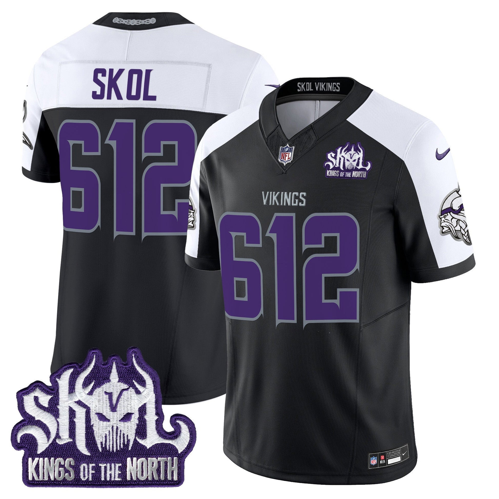 Minnesota Vikings 2025 Winter Warrior Skol Patch Vapor Limited Jersey - All Stitched