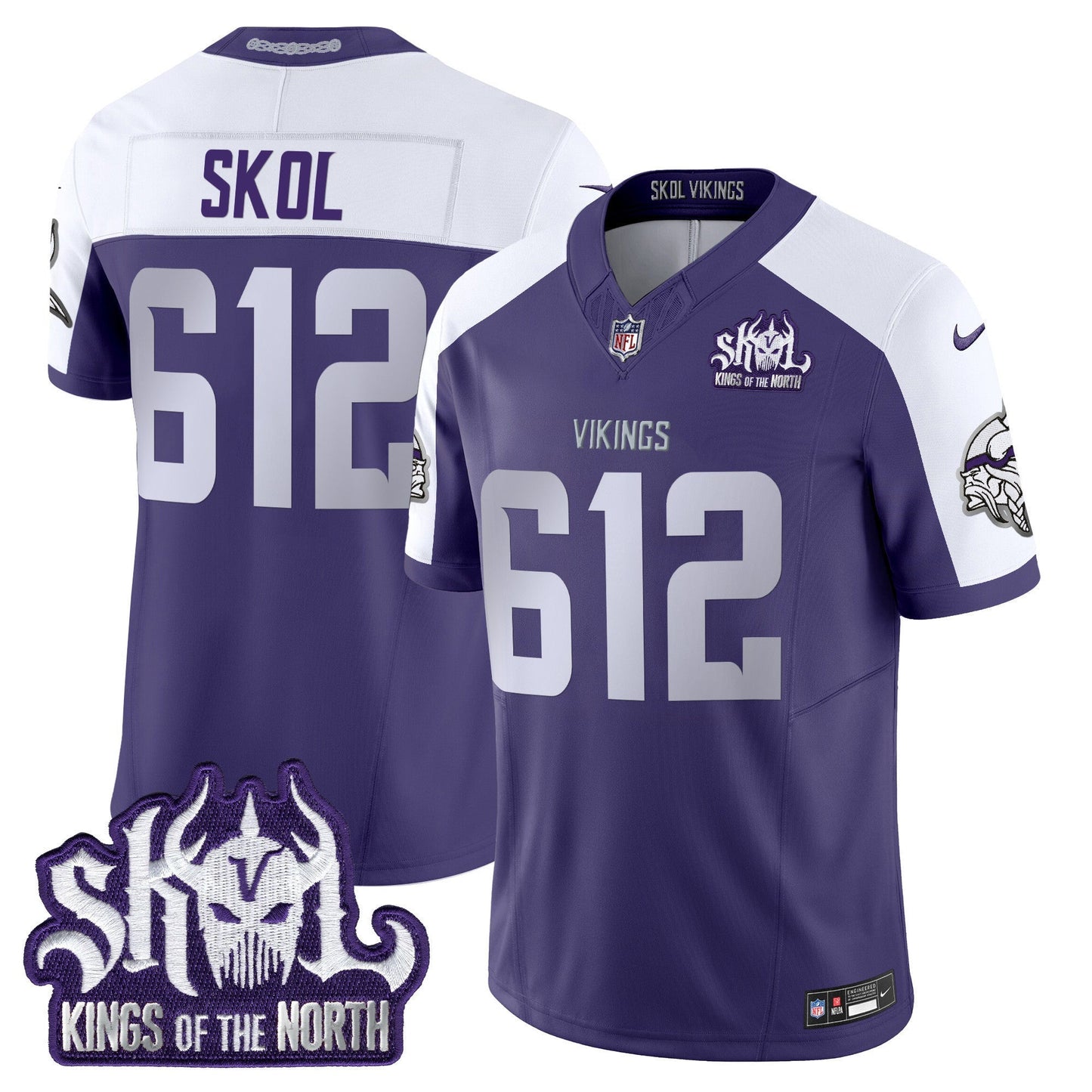 Minnesota Vikings 2025 Winter Warrior Skol Patch Vapor Limited Jersey - All Stitched