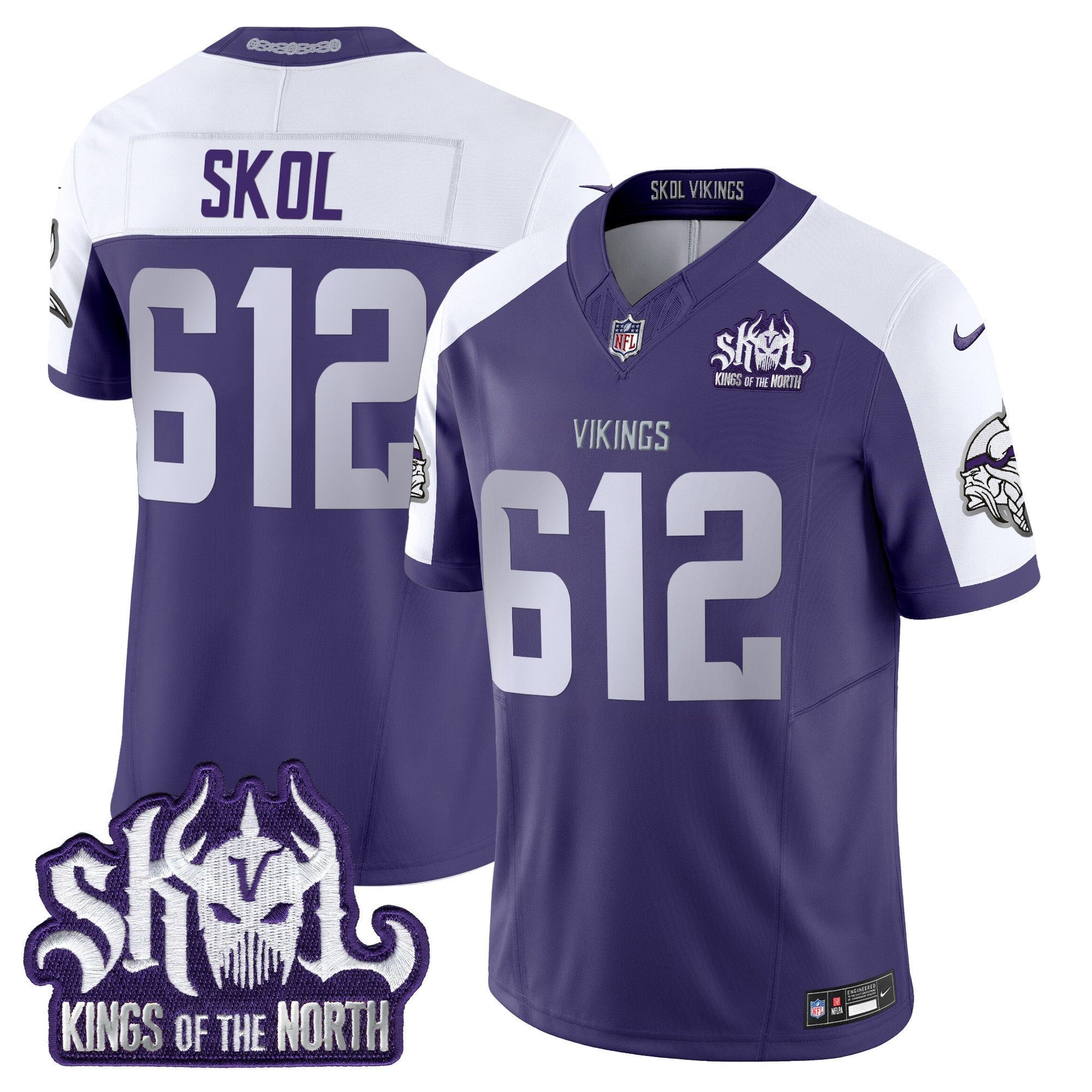 Minnesota Vikings 2025 Winter Warrior Skol Patch Vapor Limited Jersey - All Stitched