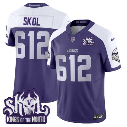 Minnesota Vikings 2025 Winter Warrior Skol Patch Vapor Limited Jersey - All Stitched