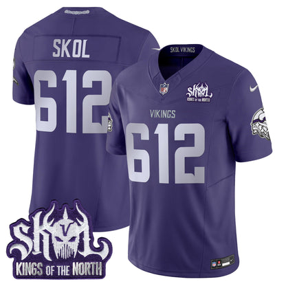 Minnesota Vikings 2025 Winter Warrior Skol Patch Vapor Limited Jersey - All Stitched