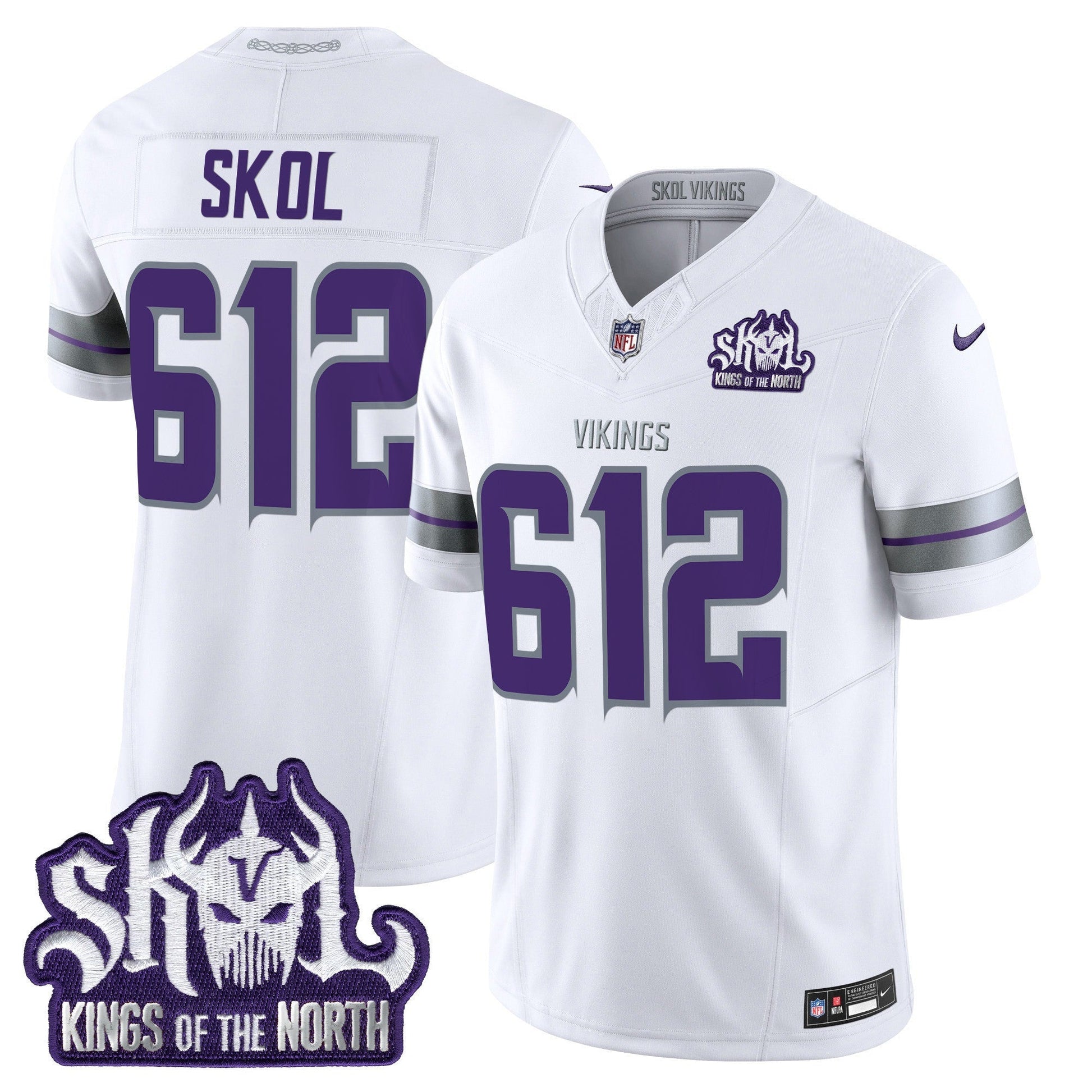Minnesota Vikings 2025 Winter Warrior Skol Patch Vapor Limited Jersey - All Stitched