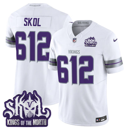 Minnesota Vikings 2025 Winter Warrior Skol Patch Vapor Limited Jersey - All Stitched