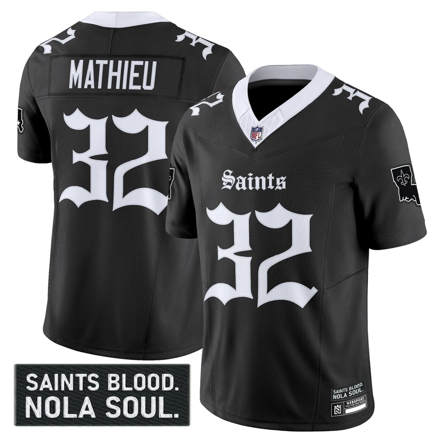 New Orleans Saints 'Gothic Vieux Carré Edition' Vapor Jersey - All Stitched