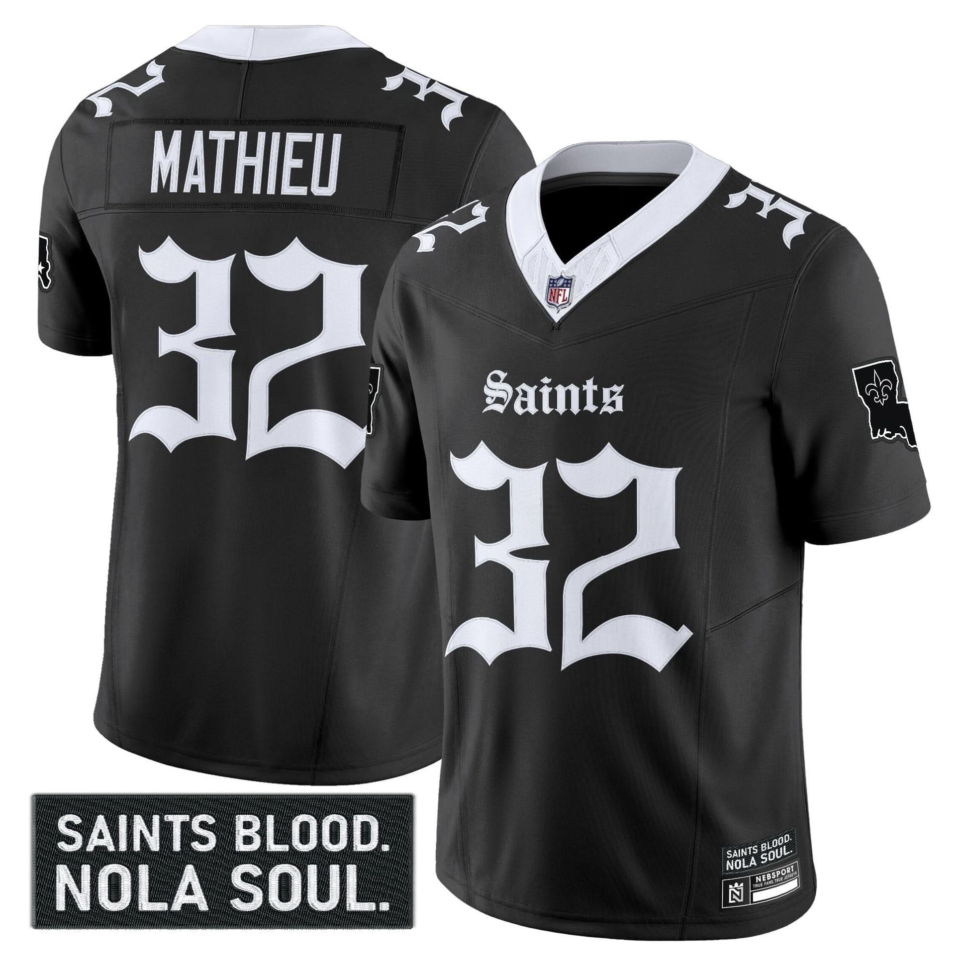 New Orleans Saints 'Gothic Vieux Carré Edition' Vapor Jersey - All Stitched