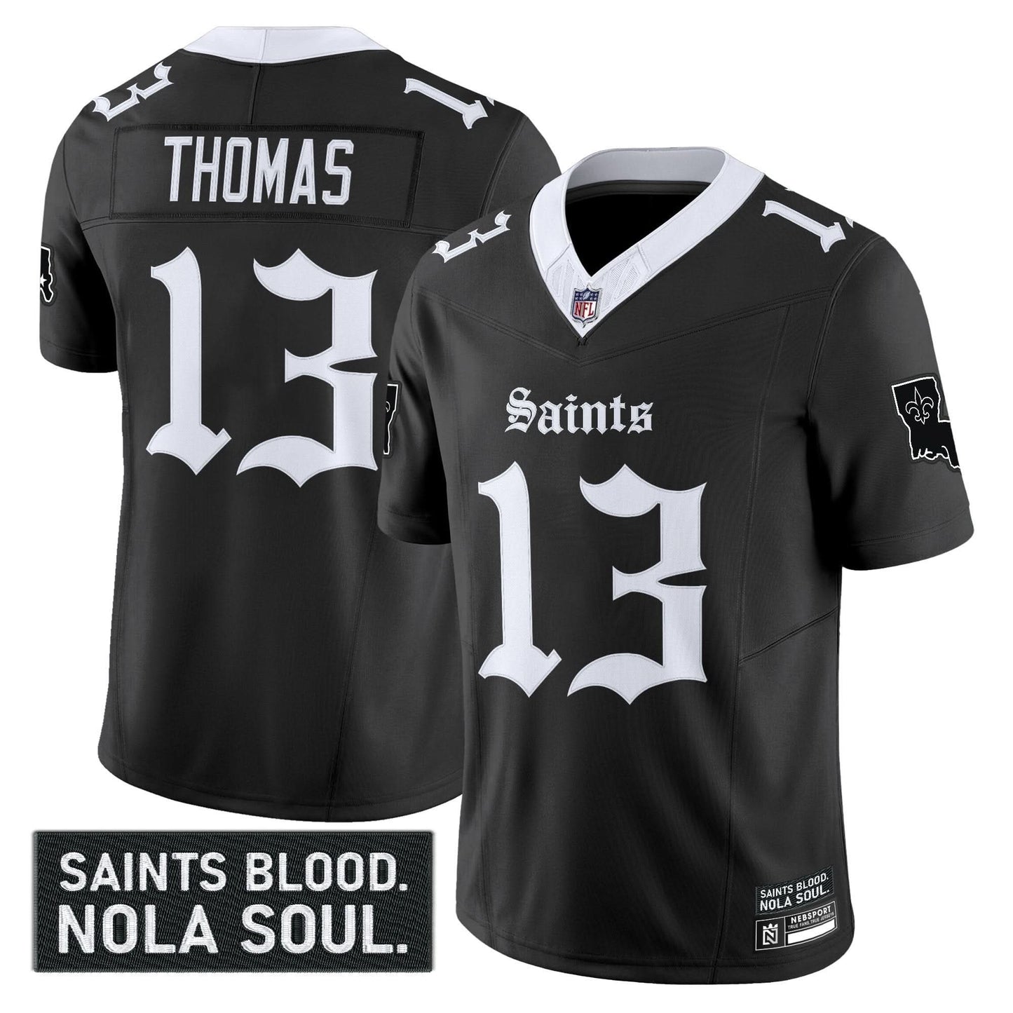 New Orleans Saints 'Gothic Vieux Carré Edition' Vapor Jersey - All Stitched