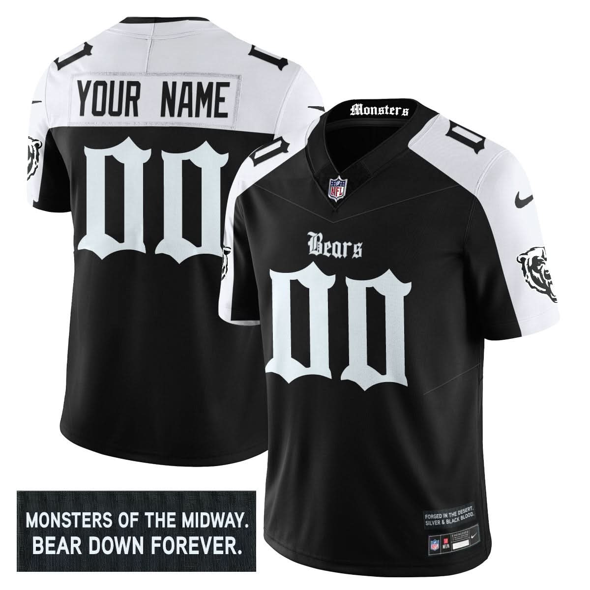 Chicago Bears 'Gothic Monsters Edition' Vapor Limited Jersey - All Stitched
