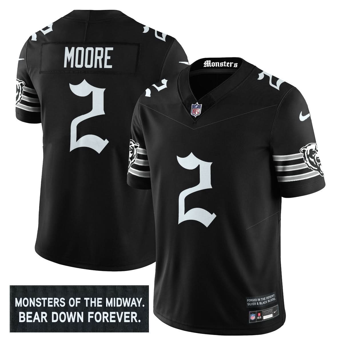 Chicago Bears 'Gothic Monsters Edition' Vapor Limited Jersey - All Stitched