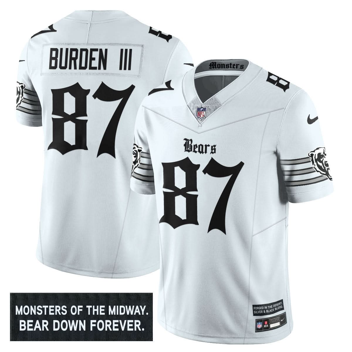 Chicago Bears 'Gothic Monsters Edition' Vapor Limited Jersey - All Stitched