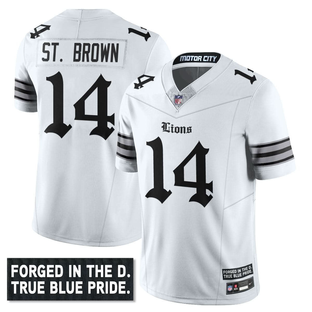 Detroit Lions 'Gothic Motor City Edition' Vapor Limited Jersey - All Stitched