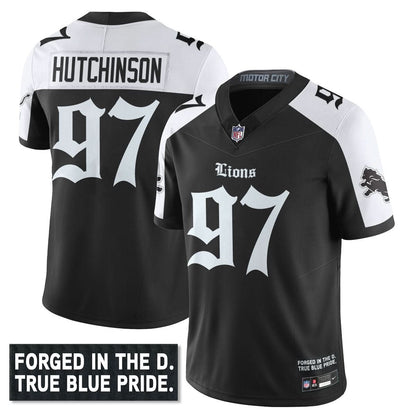 Detroit Lions 'Gothic Motor City Edition' Vapor Limited Jersey - All Stitched
